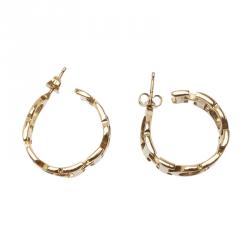 Pre Owned Carolina Herrera CH  Gold Tone hoop Earrings