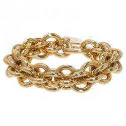 Pre Owned Carolina Herrera CH Chain Gold Tone Bracelet
