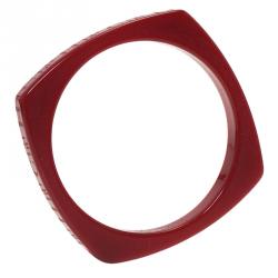 Pre Owned Carolina Herrera CH Red Resin Bangle Bracelet