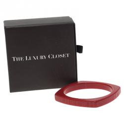 Pre Owned Carolina Herrera CH Red Resin Bangle Bracelet