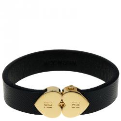 Pre Owned CH Carolina Herrera Leather Hearts Bracelet