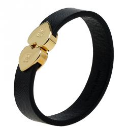 Pre Owned CH Carolina Herrera Leather Hearts Bracelet