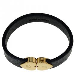 Pre Owned CH Carolina Herrera Leather Hearts Bracelet