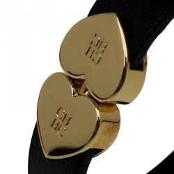 Pre Owned CH Carolina Herrera Leather Hearts Bracelet