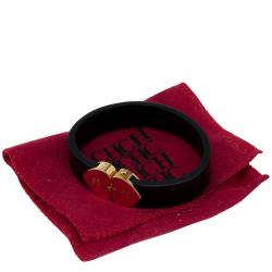 Pre Owned CH Carolina Herrera Leather Hearts Bracelet