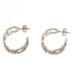 Pre Owned أقراط سي إتش كارولينا هيريرا مرصعة بالكريستال لون فضي