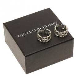 Pre Owned أقراط سي إتش كارولينا هيريرا مرصعة بالكريست ال لون فضي