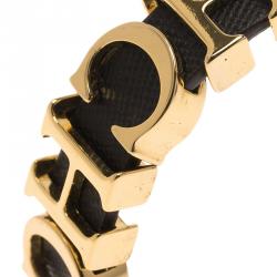 Pre Owned  Carolina Herrera CH Logo Leather Bracelet