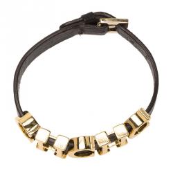Pre Owned  Carolina Herrera CH Logo Leather Bracelet