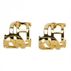 Pre Owned أقراط سي أتش كارولينا هيريرا هاغي بالشعار ذهبية اللون