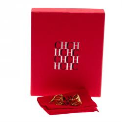 Pre Owned أقراط سي أتش كارولينا هيريرا هاغي بالشعار ذهبية اللون