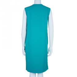 Pre Owned CH Carolina Herrera Blue Sleeveless Paneled Dress S