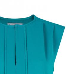 Pre Owned CH Carolina Herrera Blue Sleeveless Paneled Dress S