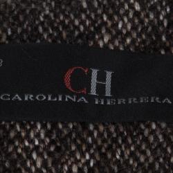 Pre Owned CH Carolina Herrera Brown Textured Belted Overcoat M