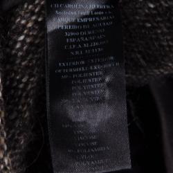 Pre Owned CH Carolina Herrera Brown Textured Belted Overcoat M