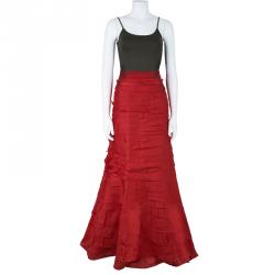 Pre Owned CH Carolina Herrera Taffeta Maxi Skirt L