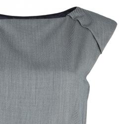 مملوكة مسبقًا CH Carolina Herrera Grey Wool Belted Dress L