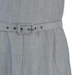 مملوكة مسبقًا CH Carolina Herrera Grey Wool Belted Dress L