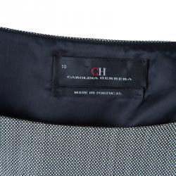 مملوكة مسبقًا CH Carolina Herrera Grey Wool Belted Dress L