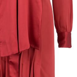 Pre Owned فستان سي أتش كارولينا هريرا أحمر بربطة عنق M