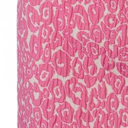 Pre Owned فستان  سي أتش كارولينا هيريرا وردي بنقشة الفهد بدون أكمام L