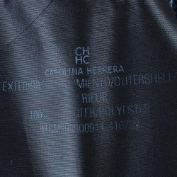 مملوكة مسبقًا CH Carolina Herrera Navy and White Floral Print Square Top M