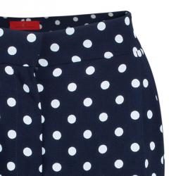 Pre Owned CH Carolina Herrera Navy Doted Trousers L