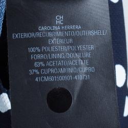 Pre Owned CH Carolina Herrera Navy Doted Trousers L