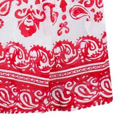 Pre Owned CH Carolina Herrera Red White Floral Dress L