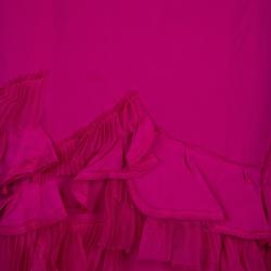 Pre Owned CH Carolina Herrera Pink Silk Pleated Skirt M