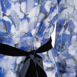 Pre Owned CH Carolina Herrera Lavender Printed Wrap Maxi Dress S