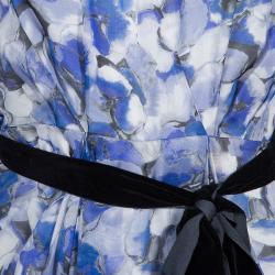 Pre Owned CH Carolina Herrera Lavender Printed Wrap Maxi Dress S