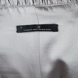 مملوكة مسبقًا فستان سهرة سي أتش كارولينا هيريرا حرير فضي بدون حمالات M