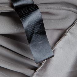 مملوكة مسبقًا فستان سهرة سي أتش كارولينا هيريرا حرير فضي بدون حمالات M