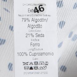 Pre Owned CH Carolina Herrera White Dotted Trousers M