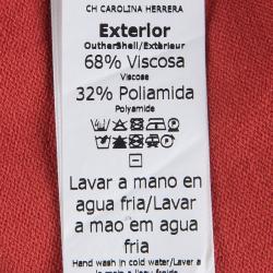 Pre Owned CH Carolina Herrera Red Cropped Cardigan S