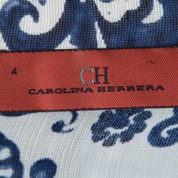 Pre Owned CH Carolina Herrera Off White Printed Off Shoulder Top S