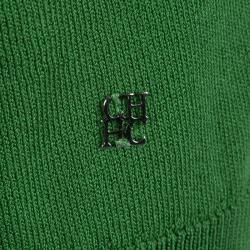 Pre Owned توب سي أتش كارولينا هيريرا تريكو أخضر ديرابيه بلا أكمام S