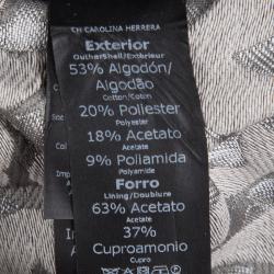 Pre Owned فستان سي أتش كارولينا هيريرا رصاصي مزركش بلا أكمام S