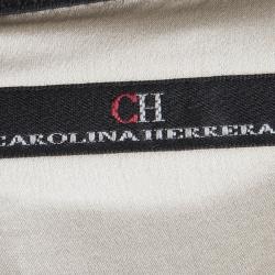 مملوكة مسبقًا CH Carolina Herrera Black Scallop Lace Button Front Dress S