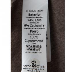 Pre Owned CH Carolina  Herrera Brown Cashmere Bow Detail Coat M