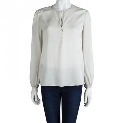 Pre Owned توب سي اتش كارولينا هريرا أكمام طويله رصاصي L