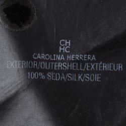 Pre Owned CH Carolina Herrera Red Logo Printed Silk Button Front Shirt M