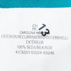 Pre Owned CH Carolina Herrera Blue Silk Sleeveless Blouse M
