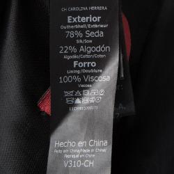 Pre Owned CH Carolina Herrera Black Silk Draped Collar Bow Detail Dress M
