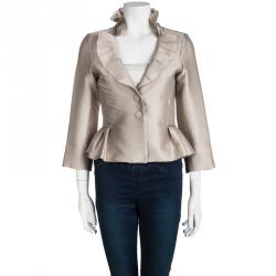 Pre Owned جاكيت سي أتش ارولينا هيريرا بيج بكشكشة مزينة S