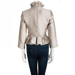 Pre Owned جاكيت سي أتش ارولينا هيريرا بيج بكشكشة مزينة S