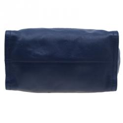 Pre Owned CH Carolina Herrera Blue Leather Tote