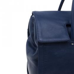 Pre Owned CH Carolina Herrera Blue Leather Tote