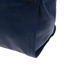 Pre Owned CH Carolina Herrera Blue Leather Tote